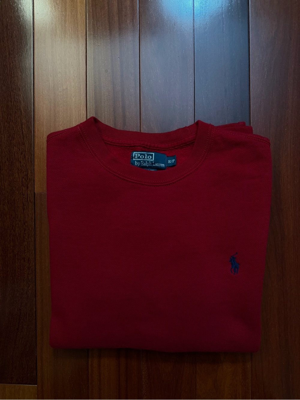 Polo by Ralph Lauren Red Crewneck Sweater with Navy Pony S